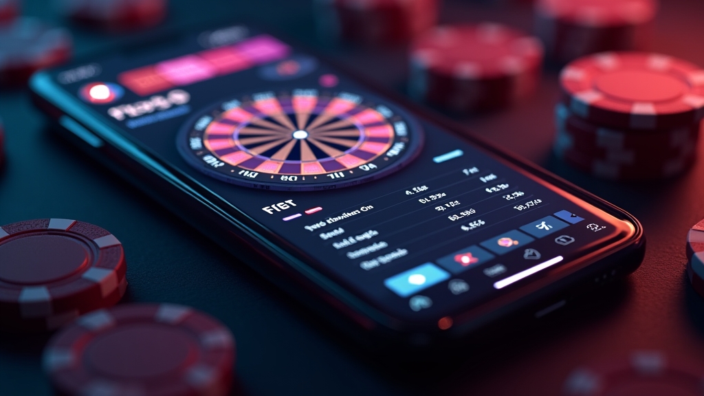 Interfaz móvil con accesos directos y panel de funciones de una app de casino